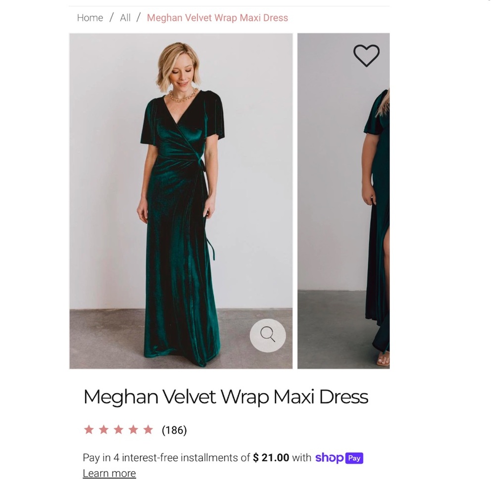 Meghan Velvet Wrap Maxi Dress in Emerald Green